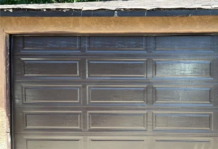 New garage door installed — after